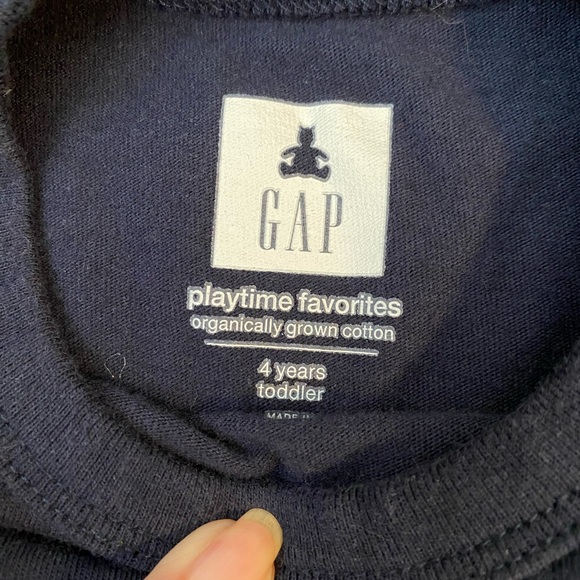 GAP Navy Blue Dinosaur Long Sleeve Playtime Favorites Tee organic grown cotton - Picture 5 of 6